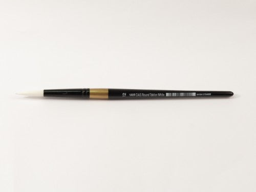 Artist Brush - Das S1008r Taklon Round #12 with golden nylon bristles for precision in acrylic, oil, and watercolor painting.