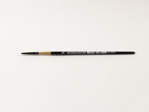 Premium Taklon round brush #5/0 with short handle for precision control in detailed painting and fine art.