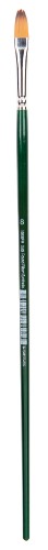 Synthetic filbert brush #8 for left-handed artists, perfect for blending acrylics, watercolors, and oils with durability and precision.