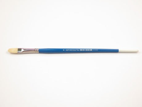Bristle filbert #8 artist brush for versatile blending in acrylics, oils, and watercolors, ideal for all painting levels.