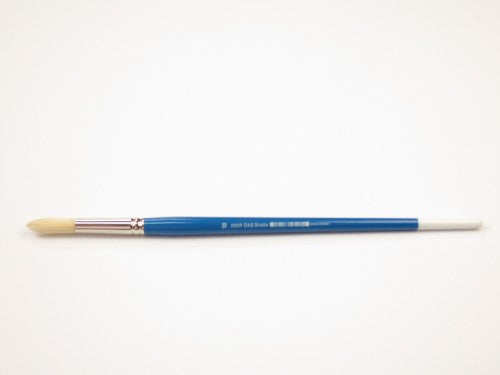 Round bristle artist brush #10, ideal for versatile strokes in acrylics, oils, and watercolors; perfect for beginners.