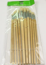 Set of 12 high-quality hog bristle round brushes for versatile painting in oil, acrylic, and watercolor.