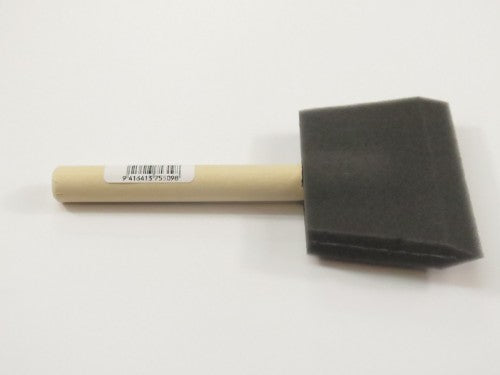 4" poly foam brush with wooden handle for precise application of water-based paints, ideal for artists and DIY enthusiasts.