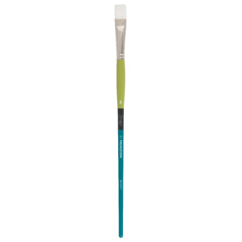 Close-up of the Snap! LH White Taklon Bright 8 artist brush, designed for precision in watercolor and acrylic painting.