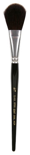 Artist Brush - S755 Black Goat Oval Mop 3/4" featuring soft black goat hair for smooth color application and blending.