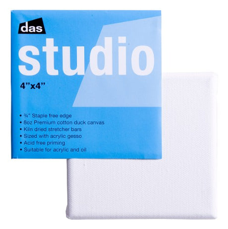 High-quality 4x4 inch artist canvas with durable cotton, perfect for various painting techniques and acid-free priming.