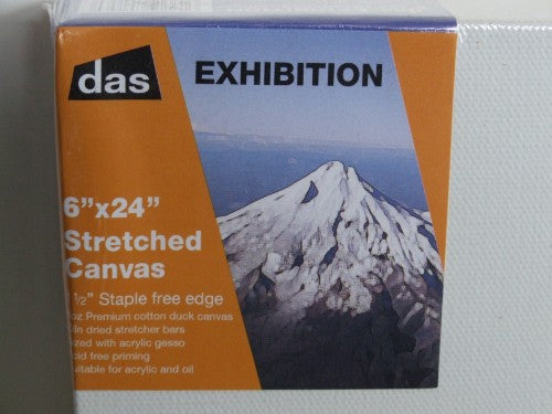 High-quality Das Exhibition 1.5 artist canvas, 6x24 inches, crafted from durable cotton with medium grain texture for vibrant painting.