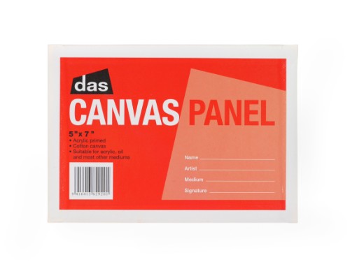 Premium 5x7 inch acrylic primed canvas panel, 100% cotton, perfect for oil, acrylic, and mixed media art.