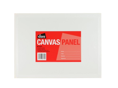 Artist Canvas Panel 9x12 inches, acrylic primed 100% cotton with sturdy pulp-board backing, ideal for oil and acrylic painting.