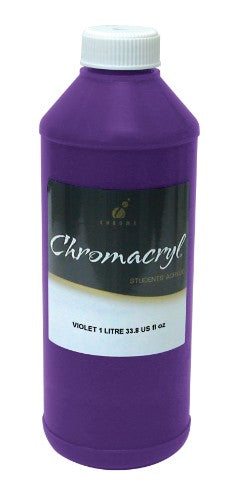 Vibrant 1L violet acrylic paint from Chromacryl, perfect for artists of all levels and various surfaces. Non-toxic and creamy texture.