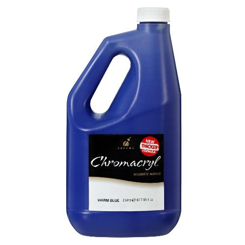 Vibrant 2lit warm blue acrylic paint by Chromacryl, ideal for artists of all levels and versatile applications.