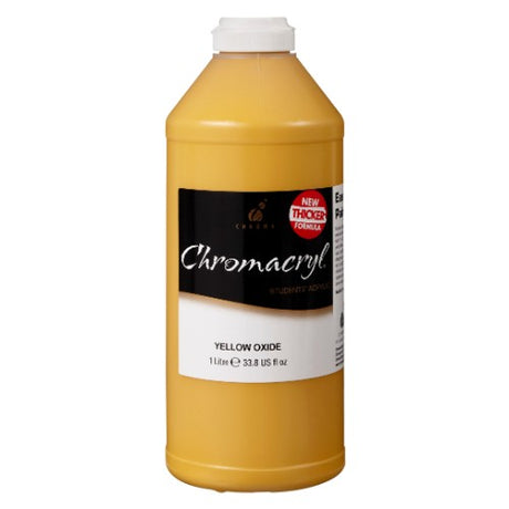 Acrylic Paint - Chromacryl 1L Yellow Oxide, vibrant and smooth for artists, ideal for all creative projects and easy application.