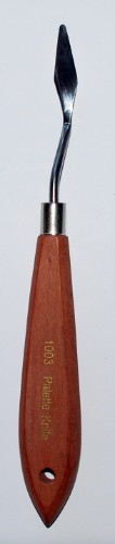 Economy Palette Knife #1003 with a sturdy stainless steel blade and ergonomic handle, ideal for mixing paints and creating textures.