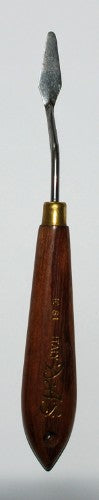Das 1381 Painting Knife with spring steel blade for precision painting, featuring a cranked handle for comfort and versatility.