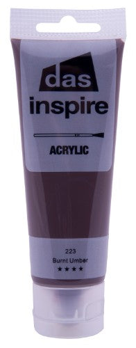 A 75ml tube of Phoenix Acrylic paint in rich burnt umber, ideal for artists seeking quality and versatile application.