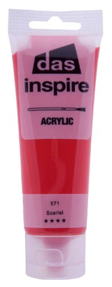 Bright scarlet acrylic paint in a 75ml bottle, perfect for artists seeking vibrant color and quick-drying flexibility.