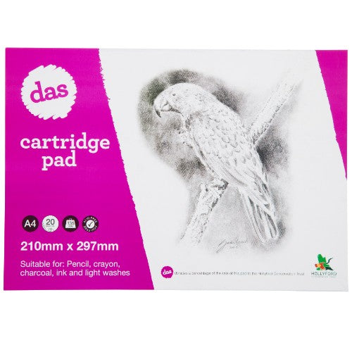 High-quality Das Cartridge Pad (Kaka) with 20 A4 sheets, 135gsm, perfect for diverse art mediums and detailed sketching.