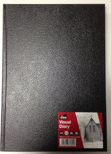 Premium Das Hardback Diary A4 with 110 acid-free sheets, double spiral binding, and a convenient handle for portability.