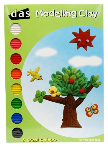 Vibrant Das Modelling Clay 110g, ideal for creative projects, easy to manipulate, and maintains pliability for endless designs.