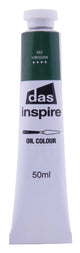 Vibrant 50ml tube of Das Inspire Oil Paint in Viridian, perfect for beginners and versatile for various painting techniques.