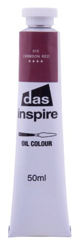 Das Inspire Oil 50ml in Crimson Red, vibrant and smooth oil paint perfect for all artists, ideal for various painting techniques.