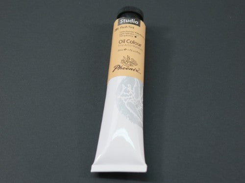 50ml tube of Phoenix Oil Paint in Flesh tone (201), featuring rich pigment, creamy texture, ideal for diverse artistic techniques.