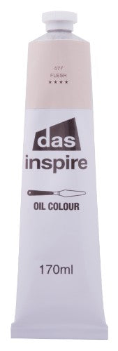 Premium 170ml tube of Das Inspire Oil Paint in Flesh, ideal for vibrant portrait and figure painting with smooth blending.