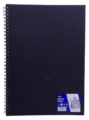 A3 Das Visual Diary with 60 acid-free pages, double spiral binding for smooth artistic expression and creativity.