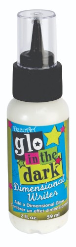 Glow-in-the-dark 2oz Dimensional paint for crafts, perfect for vibrant effects on wood, fabric, and plastic surfaces.