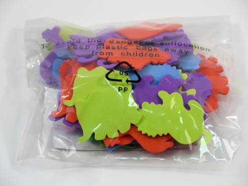 Vibrant foam jungle animal shapes set, featuring 50 assorted lightweight and colorful pieces for creative projects.