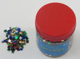 Colorful star-shaped sprinkles in assorted colors, perfect for adding a magical touch to cakes, cookies, and desserts.