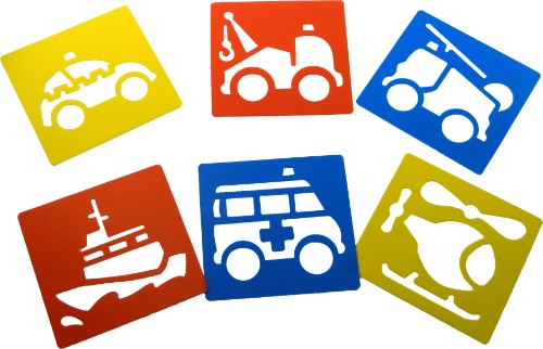 Durable and washable emergency services stencils for kids, promoting creativity and learning through art and play.