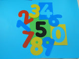 Large washable plastic number stencils 0-9, perfect for crafts and learning, measuring 208mm for various surfaces.