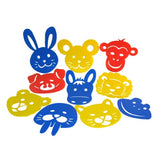 Durable plastic stencils for kids, ideal for creating colorful masks and enhancing creativity with various art supplies.