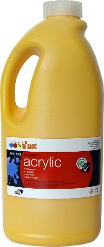 Acrylic Paint - Fas Student Acrylic 2ltr Warm Yellow