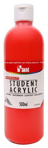 Acrylic Paint - Fas Student Acrylic 500ml Warm Red