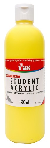 Acrylic Paint - Fas Student Acrylic 500ml Cool Yellow