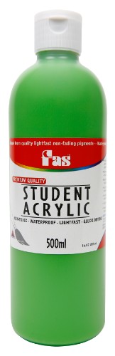 Acrylic paint 500ml bottle in Green Light, ideal for versatile, fast-drying, and vibrant artistic expressions.