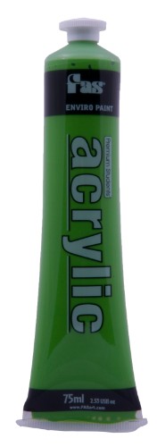 Fas Student Acrylic 75ml in Green Light, a versatile, non-toxic paint for vibrant art projects and creative expression.