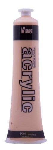 Acrylic paint tube in flesh tint, ideal for lifelike skin tones and vibrant art, 75ml size, non-toxic and rapid-drying.