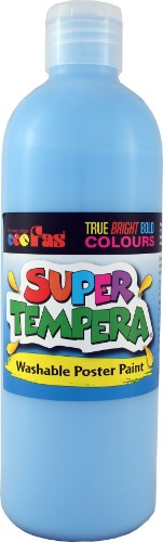 Vibrant Cobalt blue Fas Super Tempera paint in 500ml for creative activities, non-toxic, and ready for immediate use.