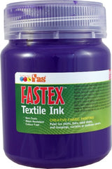 Bottle of vibrant violet Heat Set Ink - Fas Textile Ink 250ml, ideal for durable and colorful fabric printing projects.