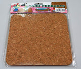 Eco-friendly Cork Hot Pad Square, 190 x 190 x 4mm, offers heat resistance and natural elegance for kitchen surfaces.