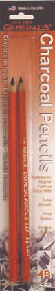 Handcrafted Charcoal Pencil 4B set (2pc) for rich, smooth drawing; perfect for sketching, portraits, and mixed media art.