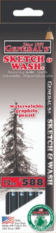 All-surface water-soluble graphite pencil in matte black, perfect for blending and layering in various artistic projects.