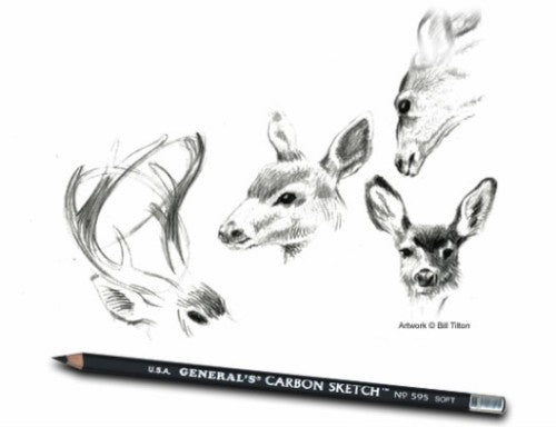 General Carbon Sketch Pencils pack of 12, combining graphite smoothness with charcoal blackness for versatile sketching.