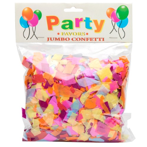 Vibrant 100gm confetti pack for decorating celebrations, available in various shapes and colors for festive occasions.