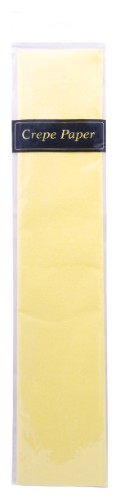 Vibrant yellow crepe paper roll (50cm x 2m) for crafting, party decorations, and artistic projects.