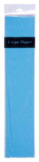 Light blue crepe paper roll (50cm x 2m) perfect for crafting, decorations, and floral arrangements for any celebration.