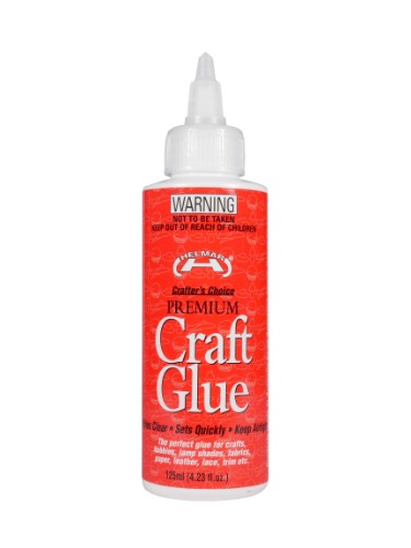 Helmar Craft Glue 125ml, a versatile adhesive for fabric, leather, wood, and paper, perfect for all your DIY projects.